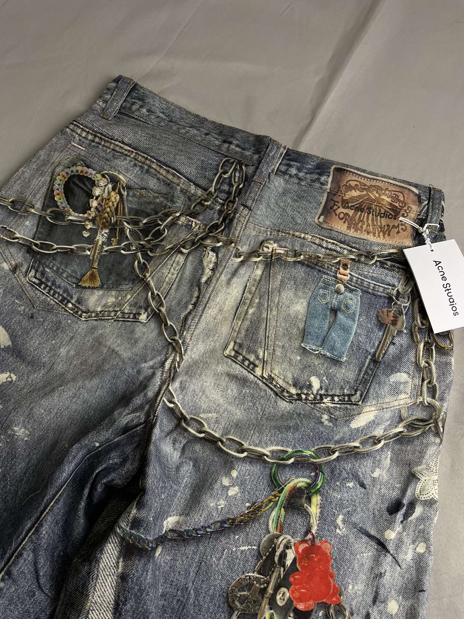 Acne Studios Wide-Leg Trompe L'oeil Denim Shorts
