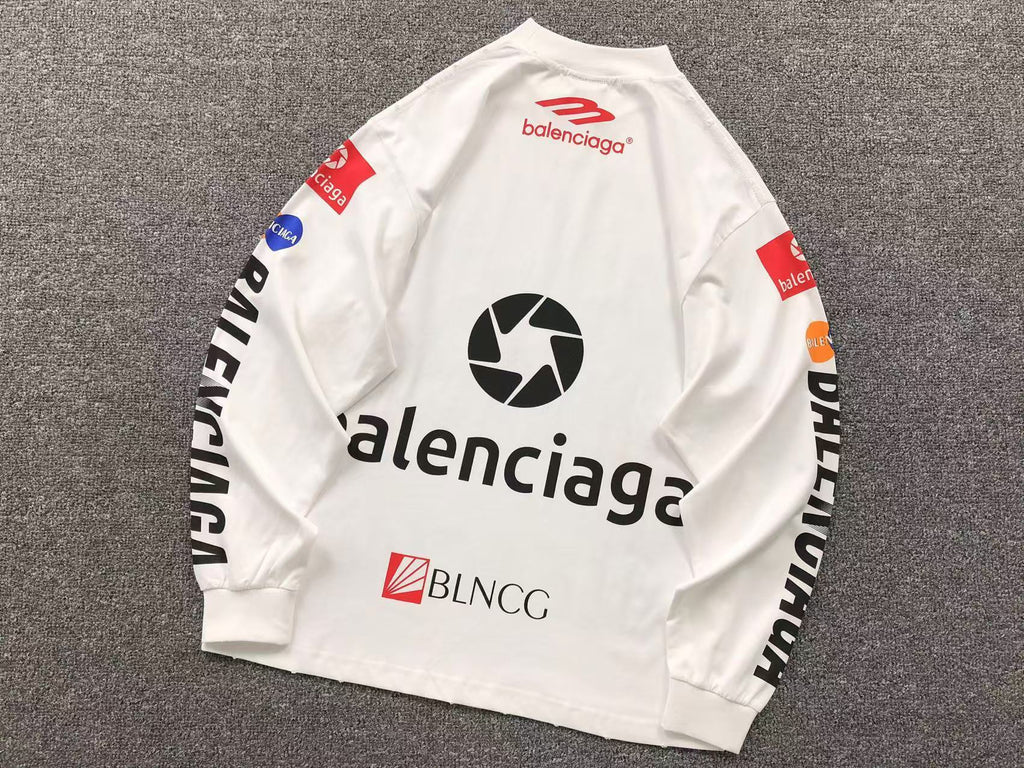 Balenciaga Multi-Logo Print Long Sleeve