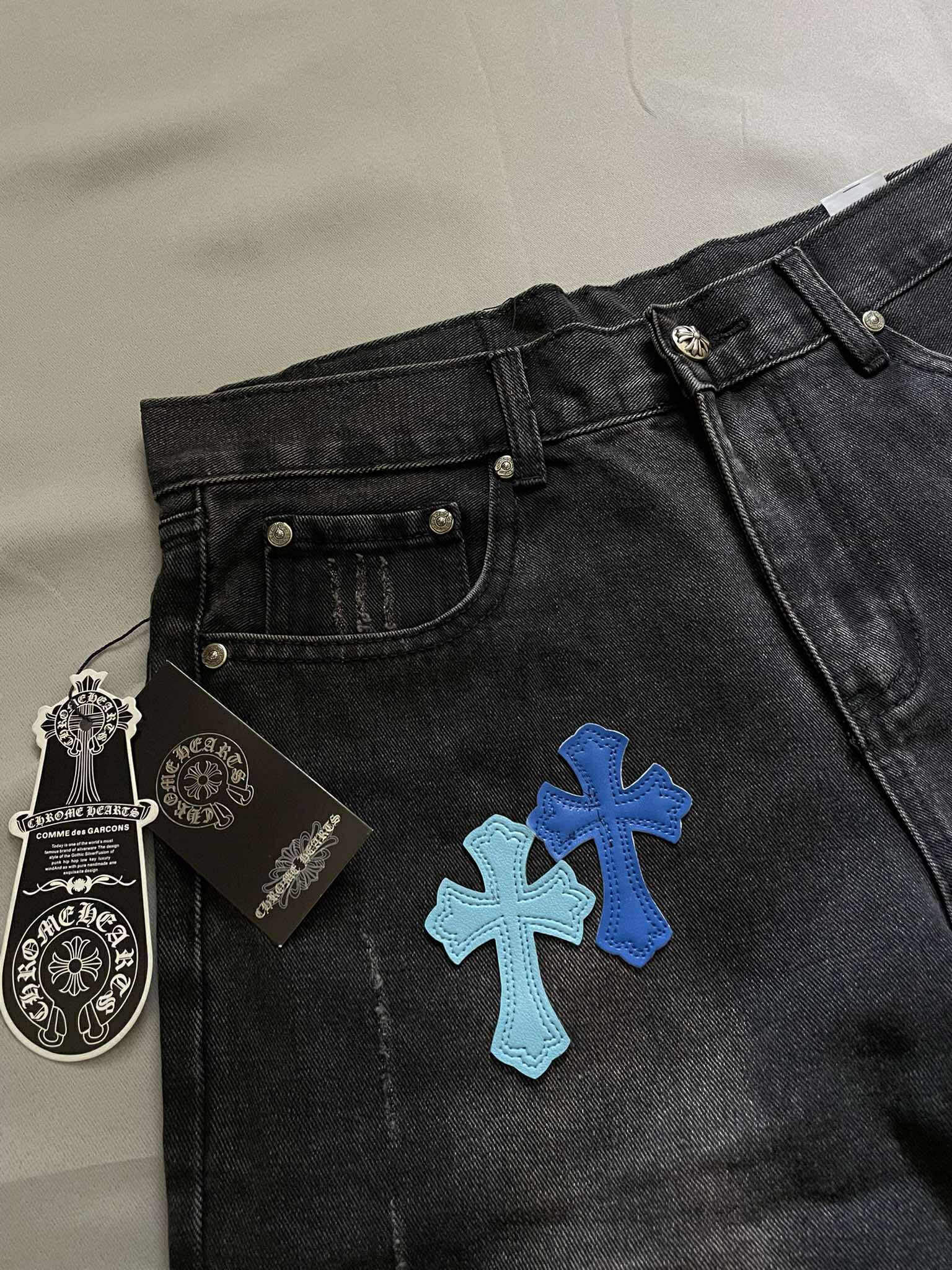Chrome Hearts Multi-patch Denim Jorts