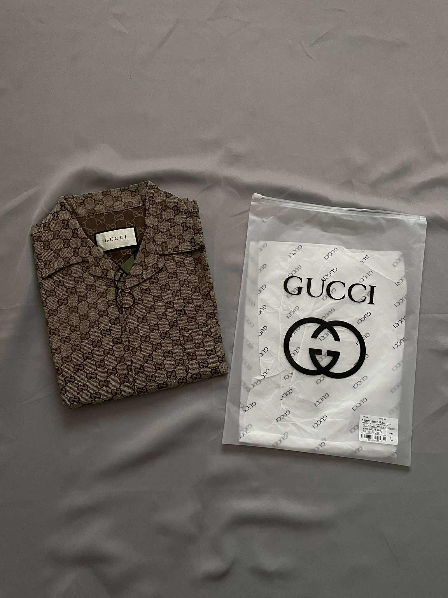 GUCCI Camp-Collar Monogrammed Polo
