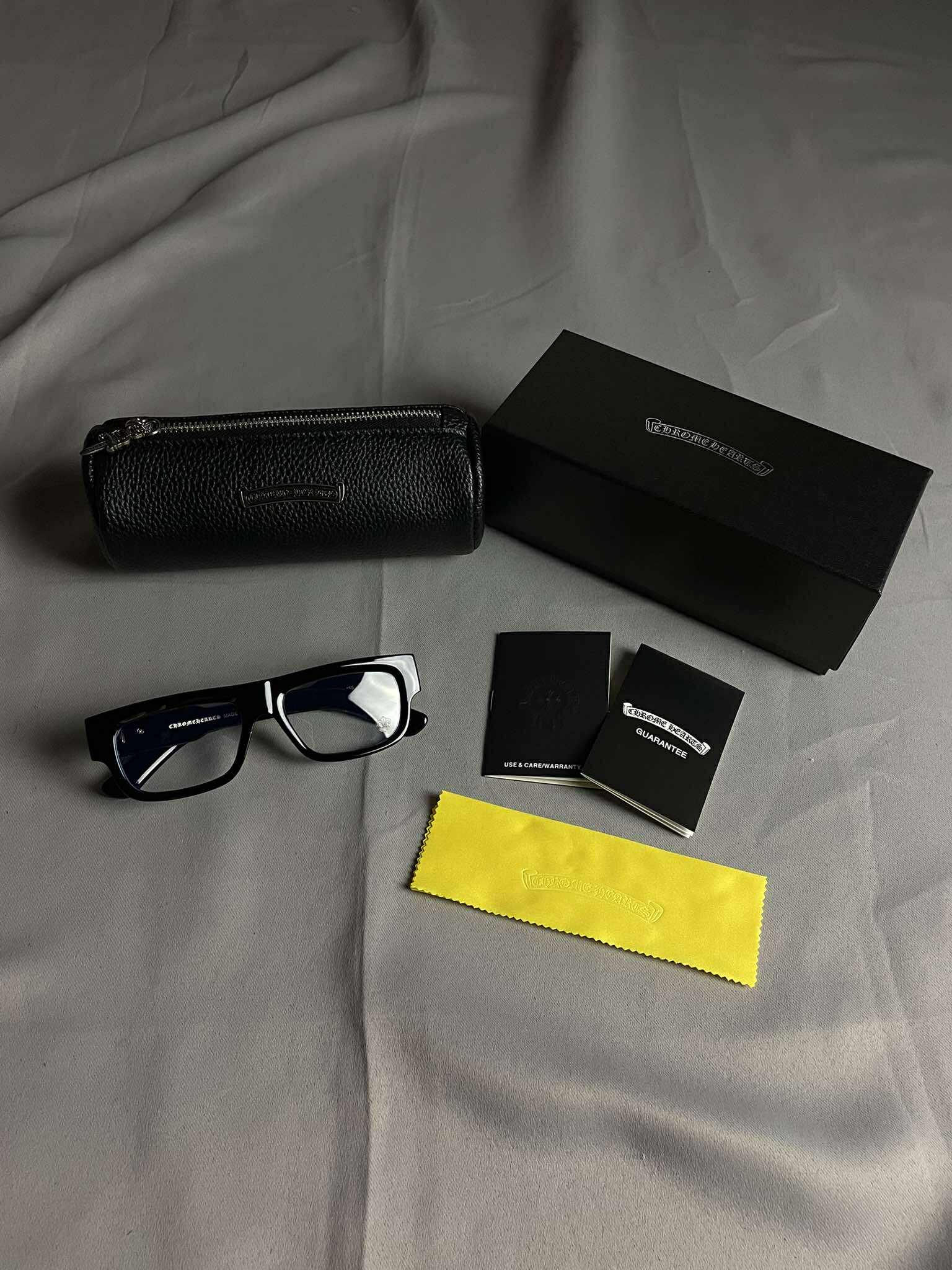 Chrome Hearts Black Square Frame Glasses