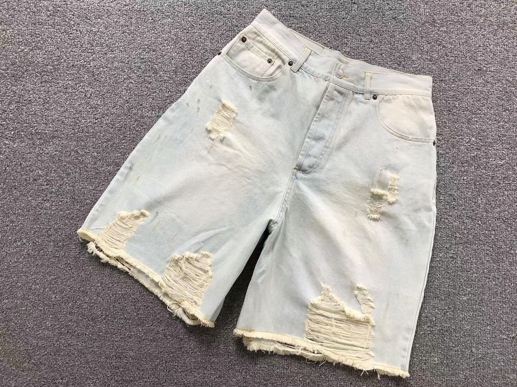 Acne Studios - Rudney Wide-Leg Distressed Denim Shorts