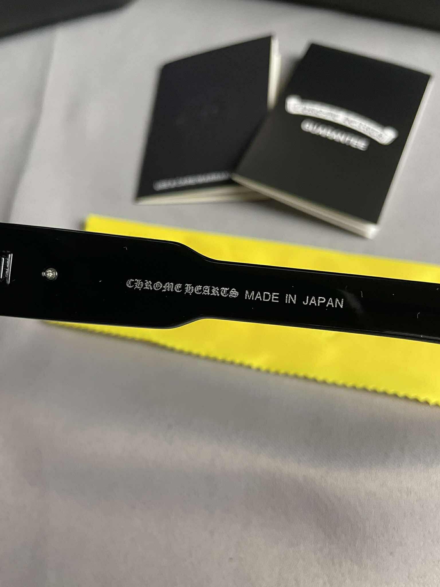 Chrome Hearts Black Rectangular Frame Glasses