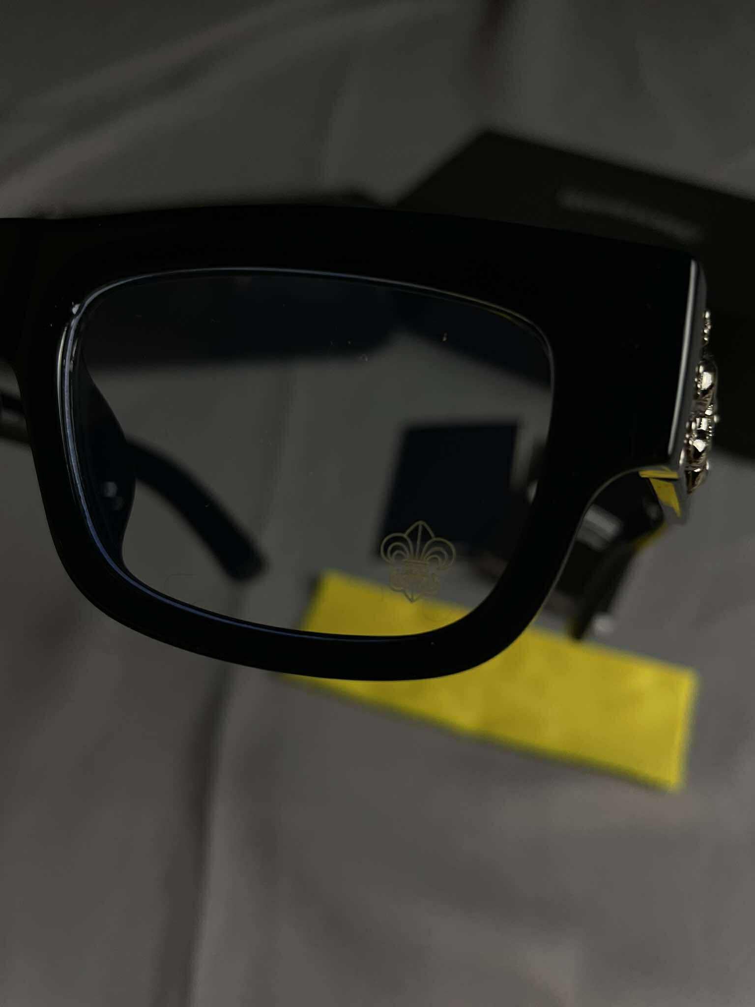 Chrome Hearts Black Square Frame Glasses