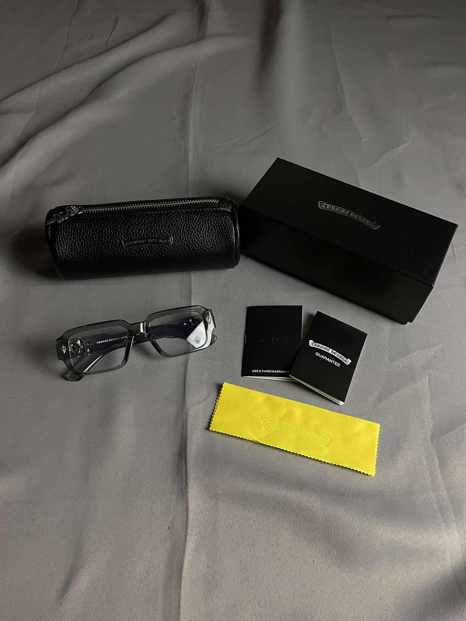 Chrome Hearts Clear Rectangular Frame Glasses