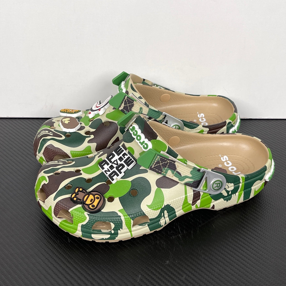A BATHING APE (BAPE) x Crocs Classic Clog in Green ABC Camo