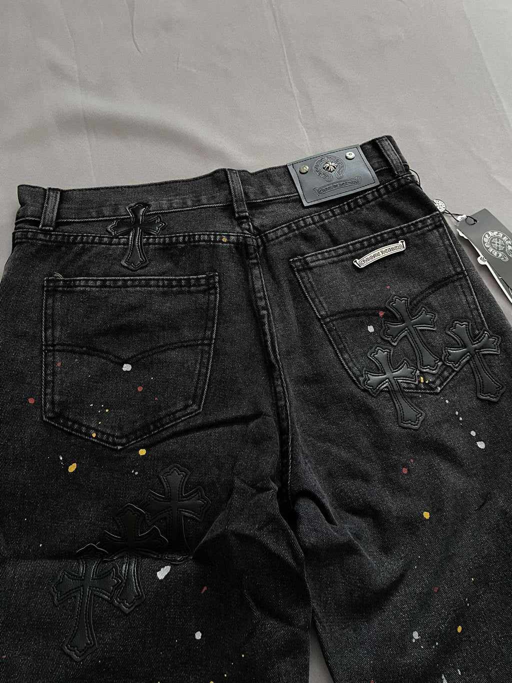 Chrome Hearts Paint Splattered Jorts