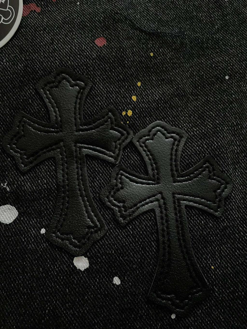 Chrome Hearts Paint Splattered Jorts