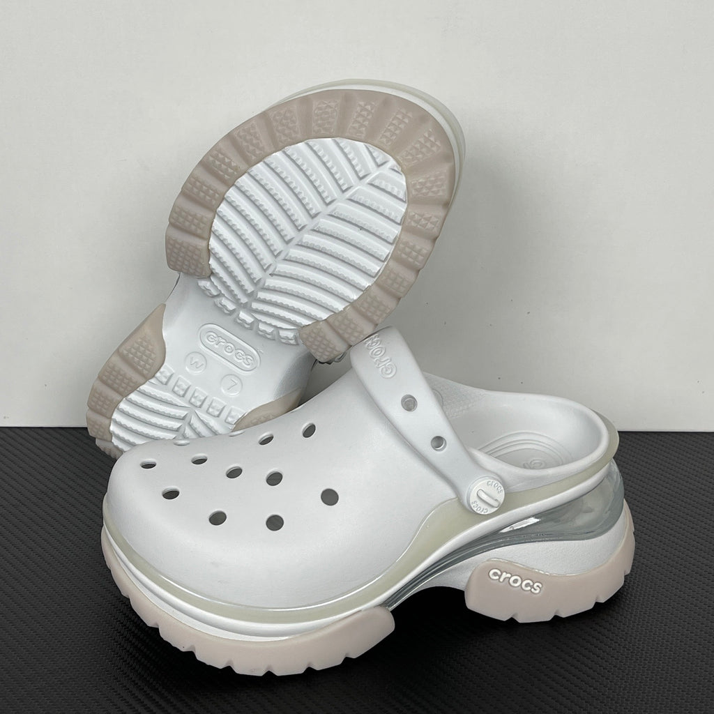 (Women's) White Crocs Super Bae Clog