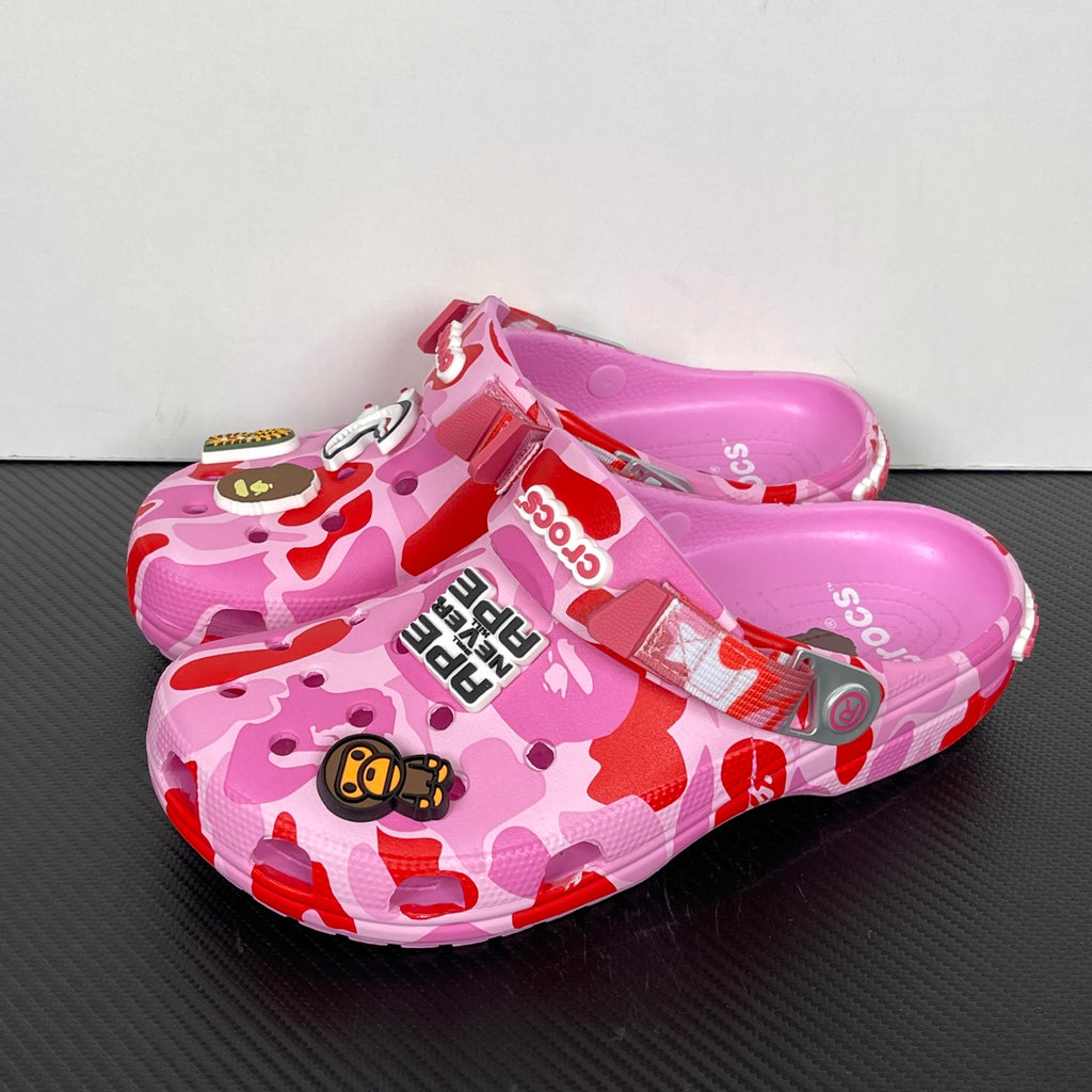 A BATHING APE (BAPE) x Crocs Classic Clog in Pink ABC Camo