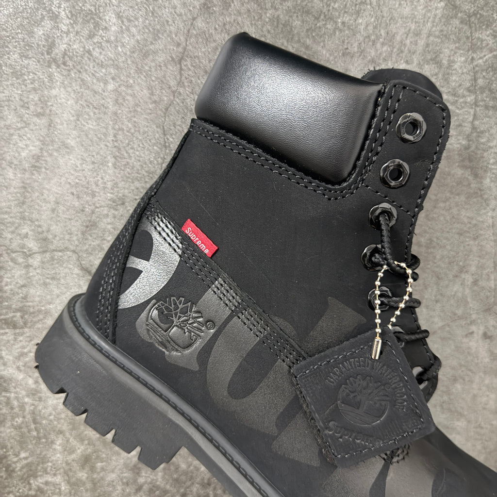 Supreme x Timberland 6-Inch Premium Waterproof Boot ("Big Logo - Black")