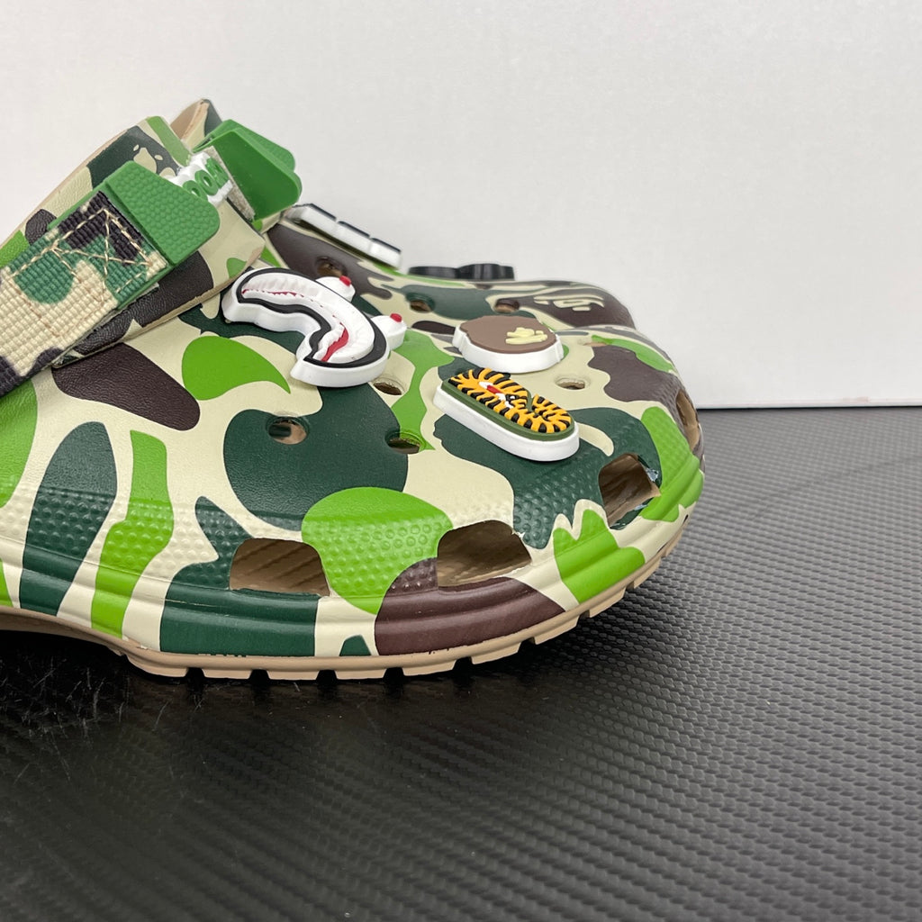 A BATHING APE (BAPE) x Crocs Classic Clog in Green ABC Camo
