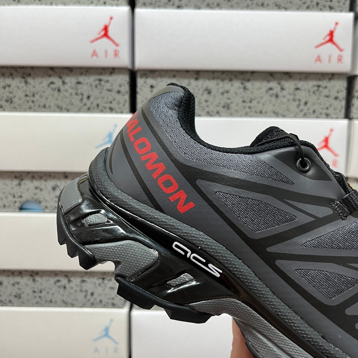 Salomon XT-6 JJJJound Black Fiery Red