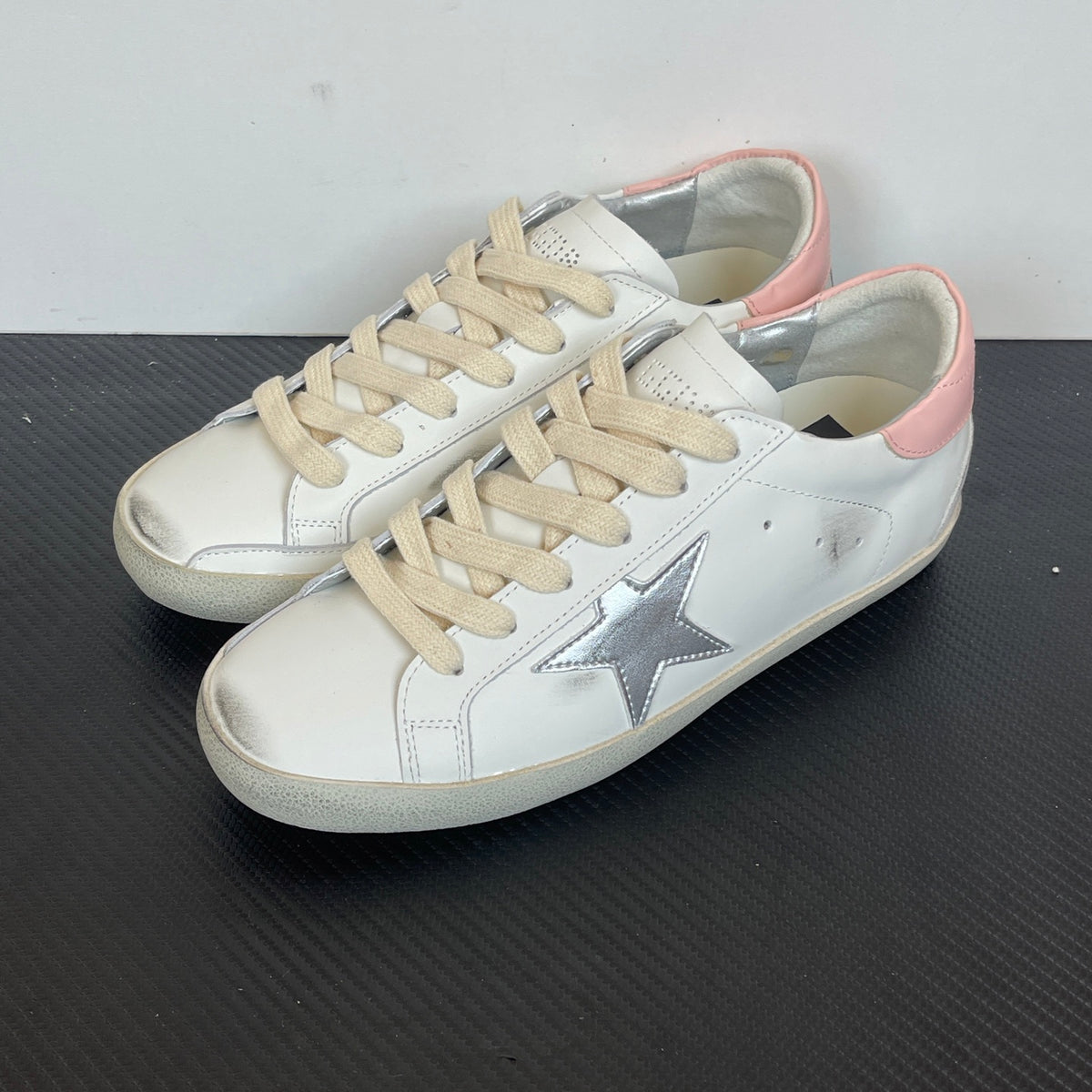 Women's Golden Goose Super-Star Pink Heel Tab