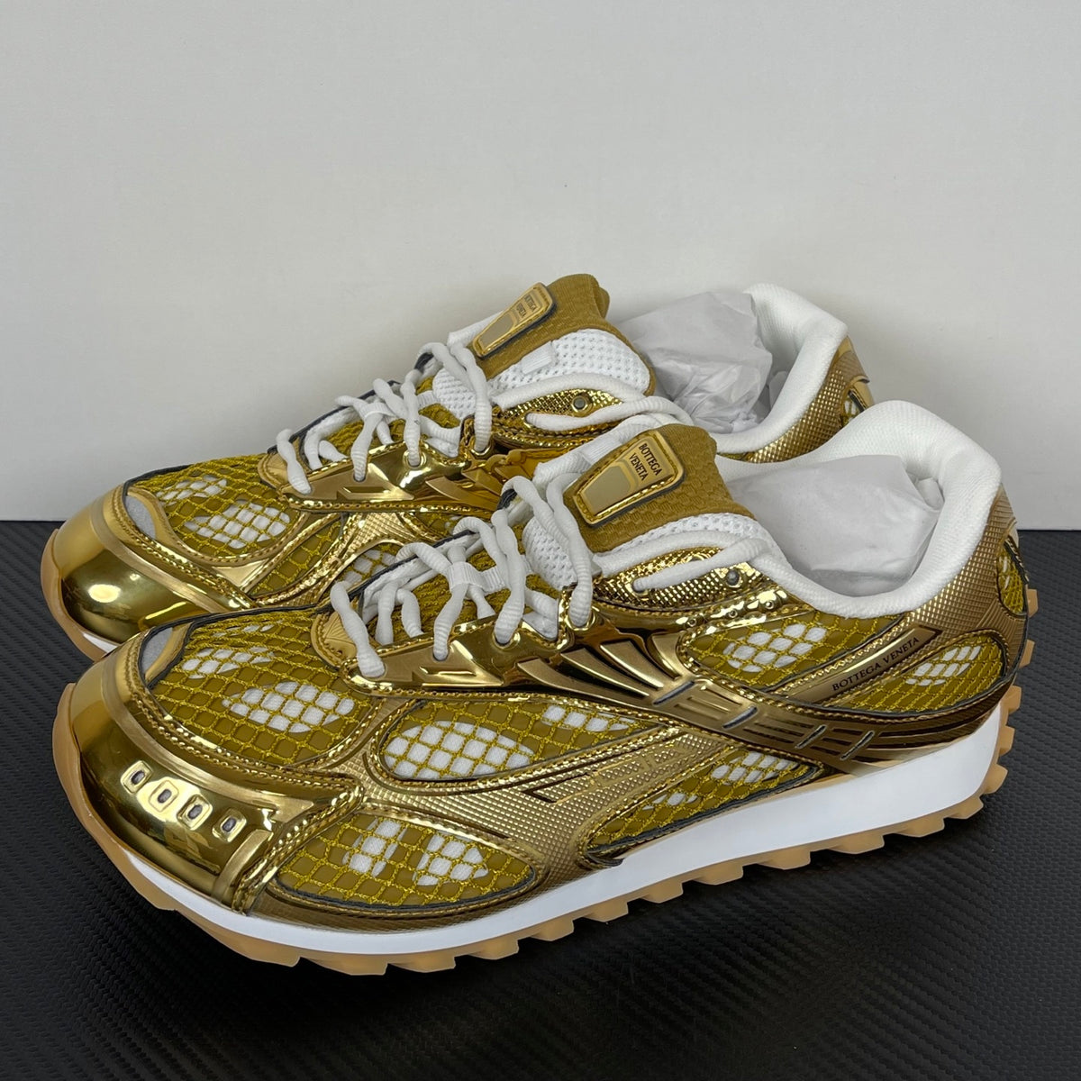 Bottega Veneta Orbit Sneakers Gold/White