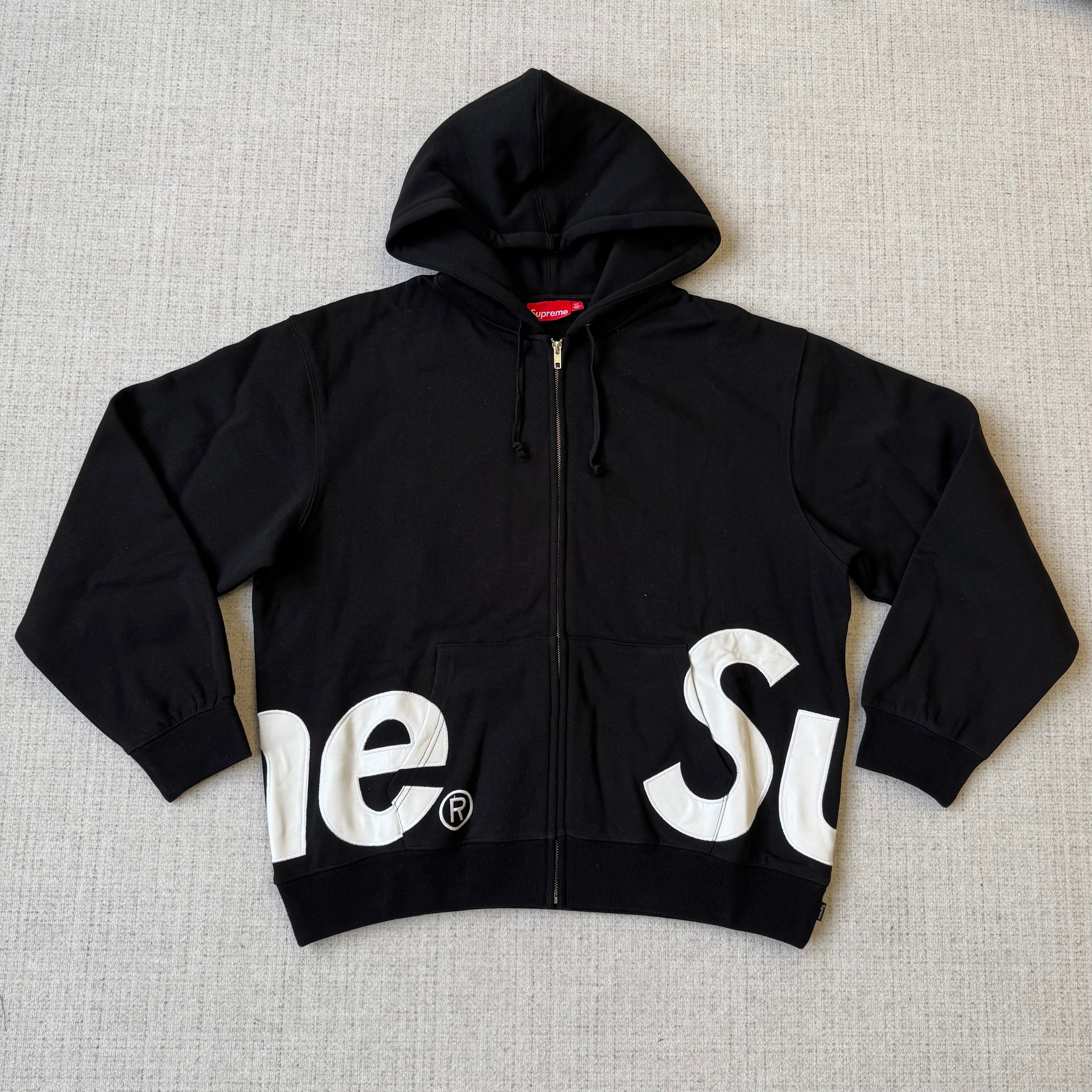 Supreme Big Logo Zip Up Hooded Sweatshirt