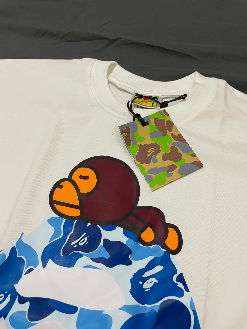 BAPE ABC Camo Milo On Big Ape Tee Blue (ON-HAND)