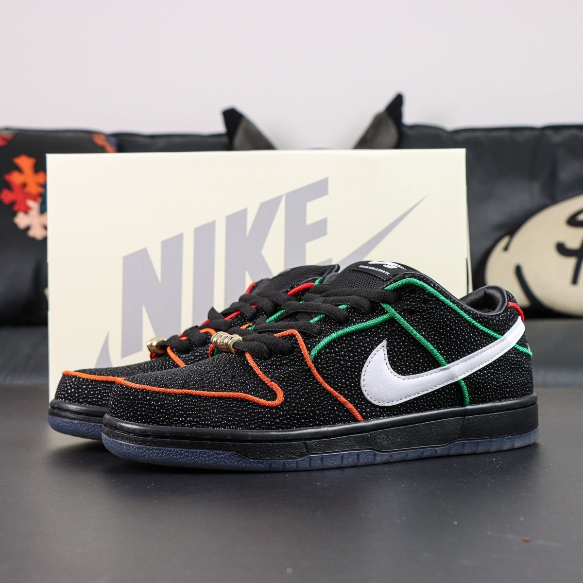 Nike SB Dunk Low Pro x Bronx Girls Skate 'Black and Challenge Red'