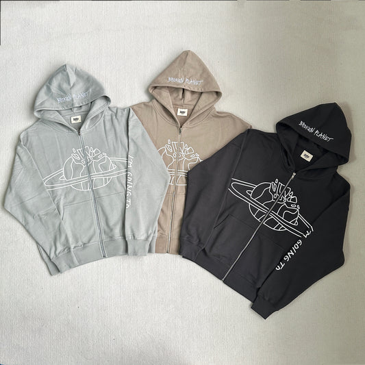 Broken Planet Zip-up Hoodies