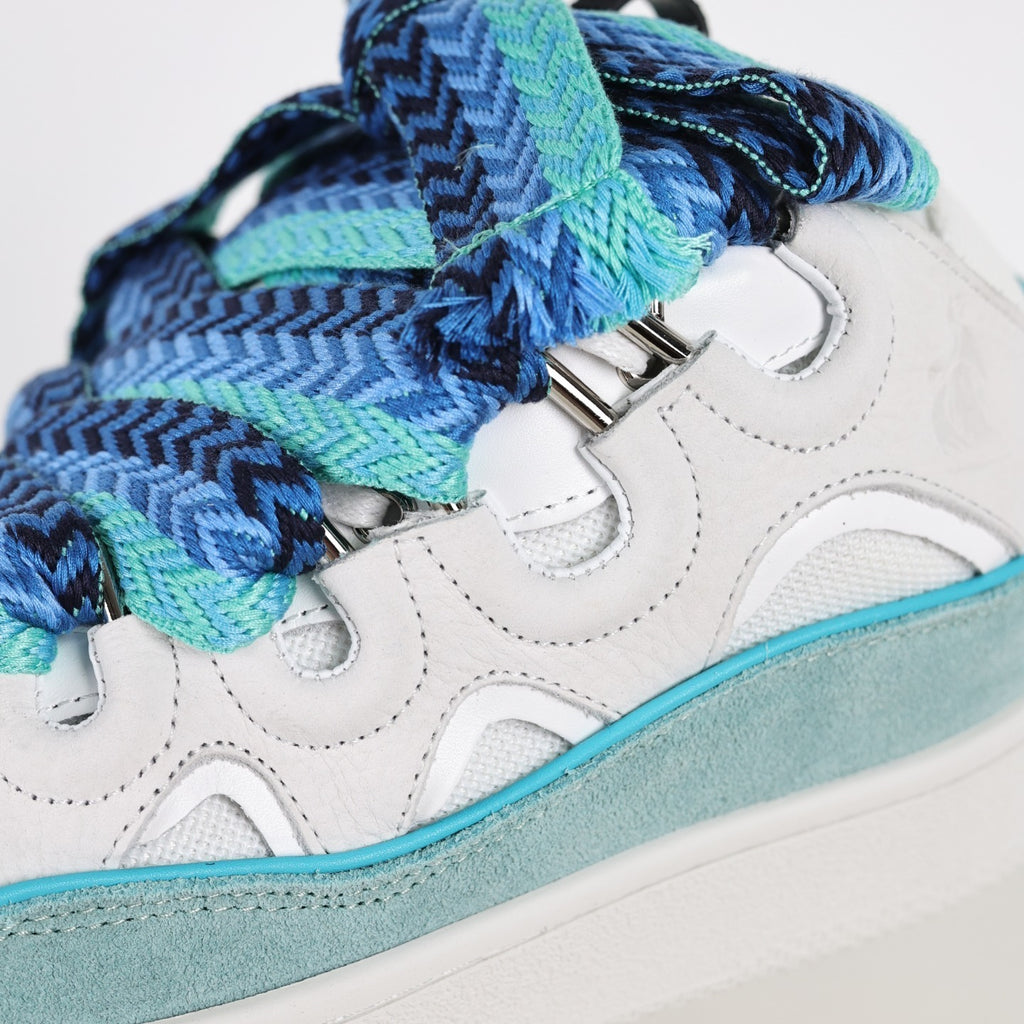 Lanvin Curb Sneakers in White/Blue