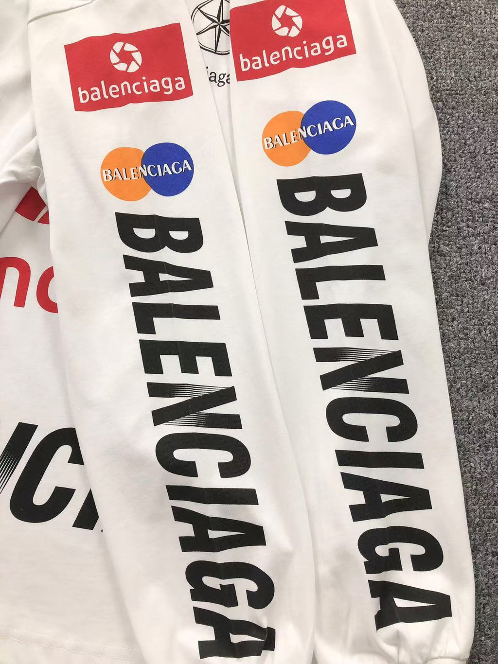 Balenciaga Multi-Logo Print Long Sleeve
