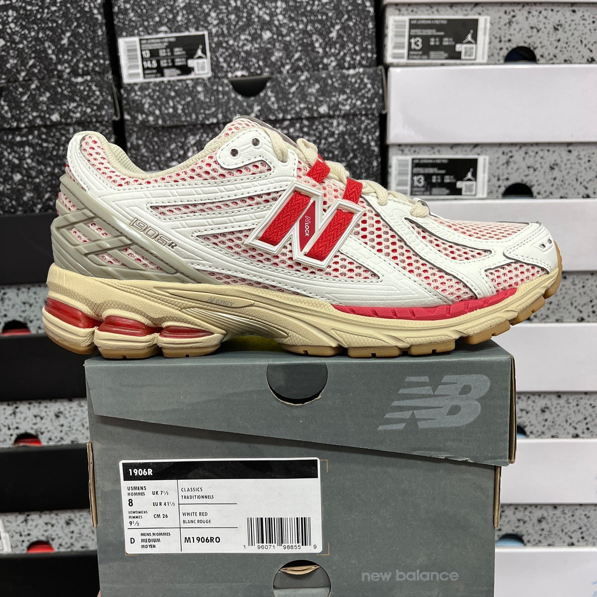 New Balance 1906R in "Sea Salt / True Red"
