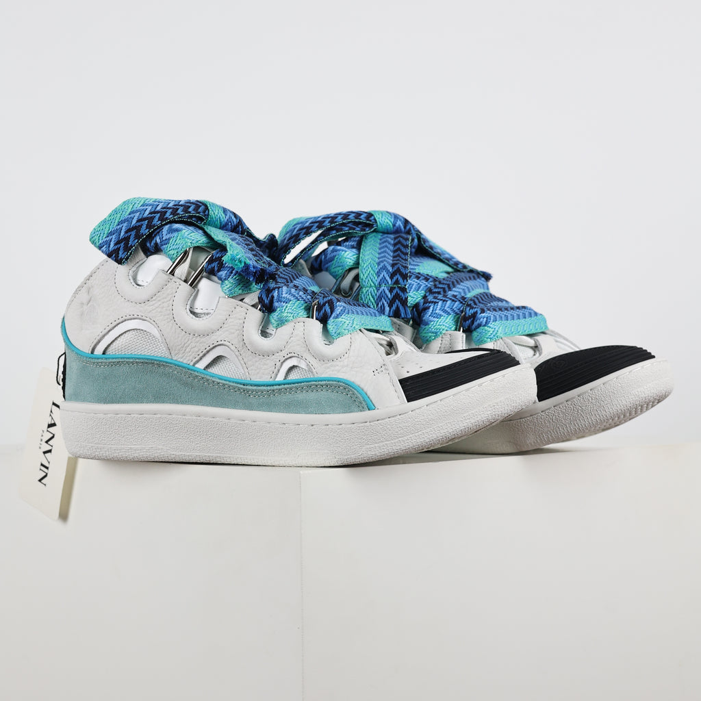 Lanvin Curb Sneakers in White/Blue