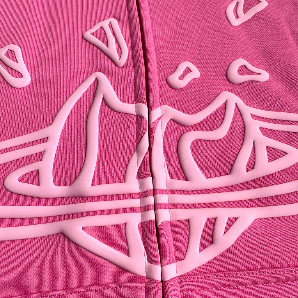 Broken Planet Zip-up Pink Hoodie