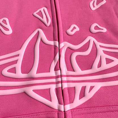 Broken Planet Zip-up Pink Hoodie