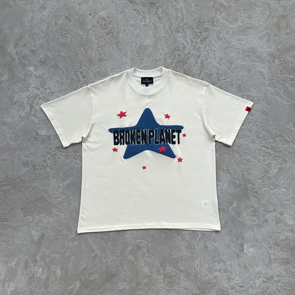 Broken Planet Stars Vanilla White Tee