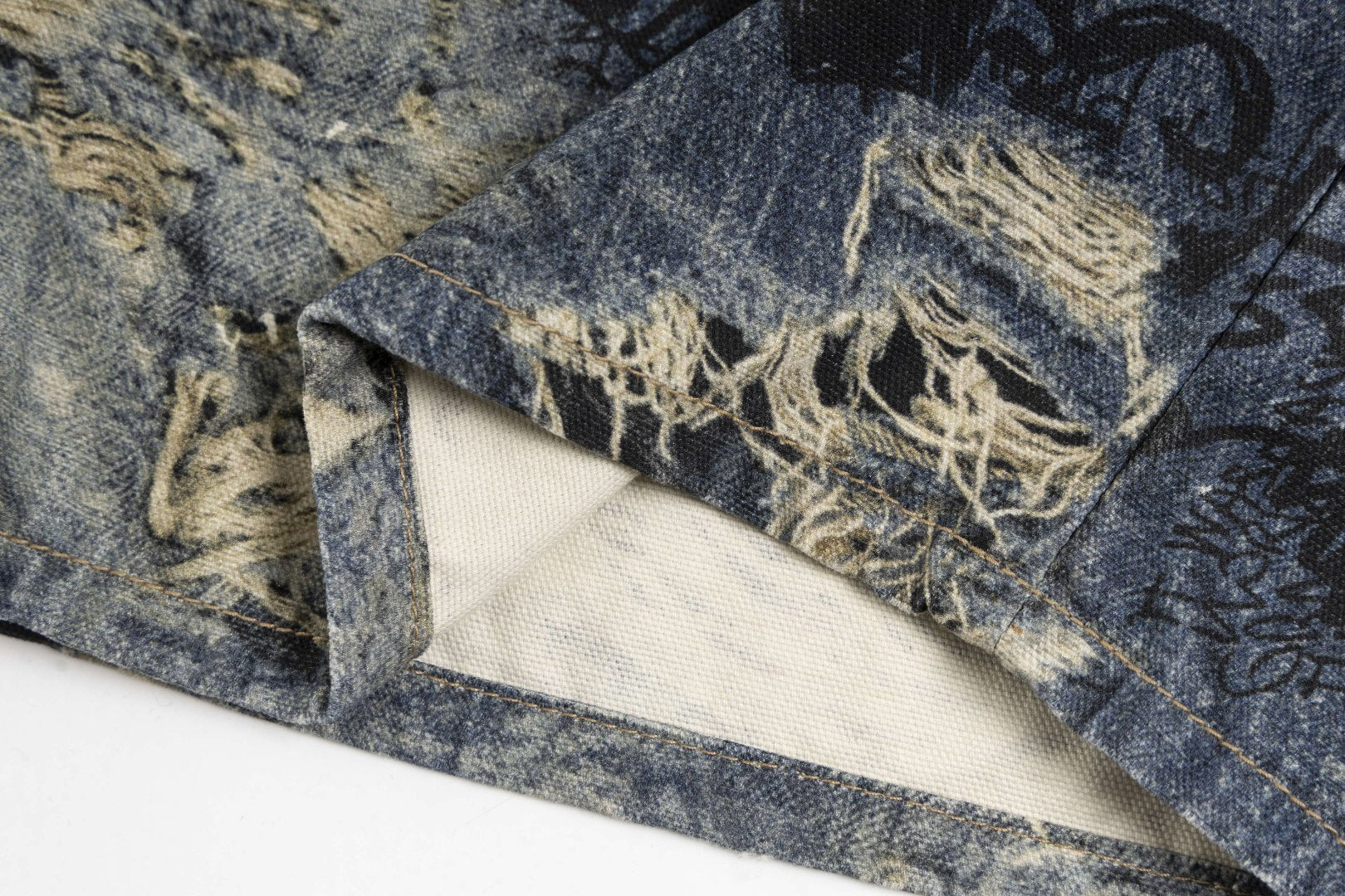 Acne Studios Torn Scribble Print Baggy Jeans
