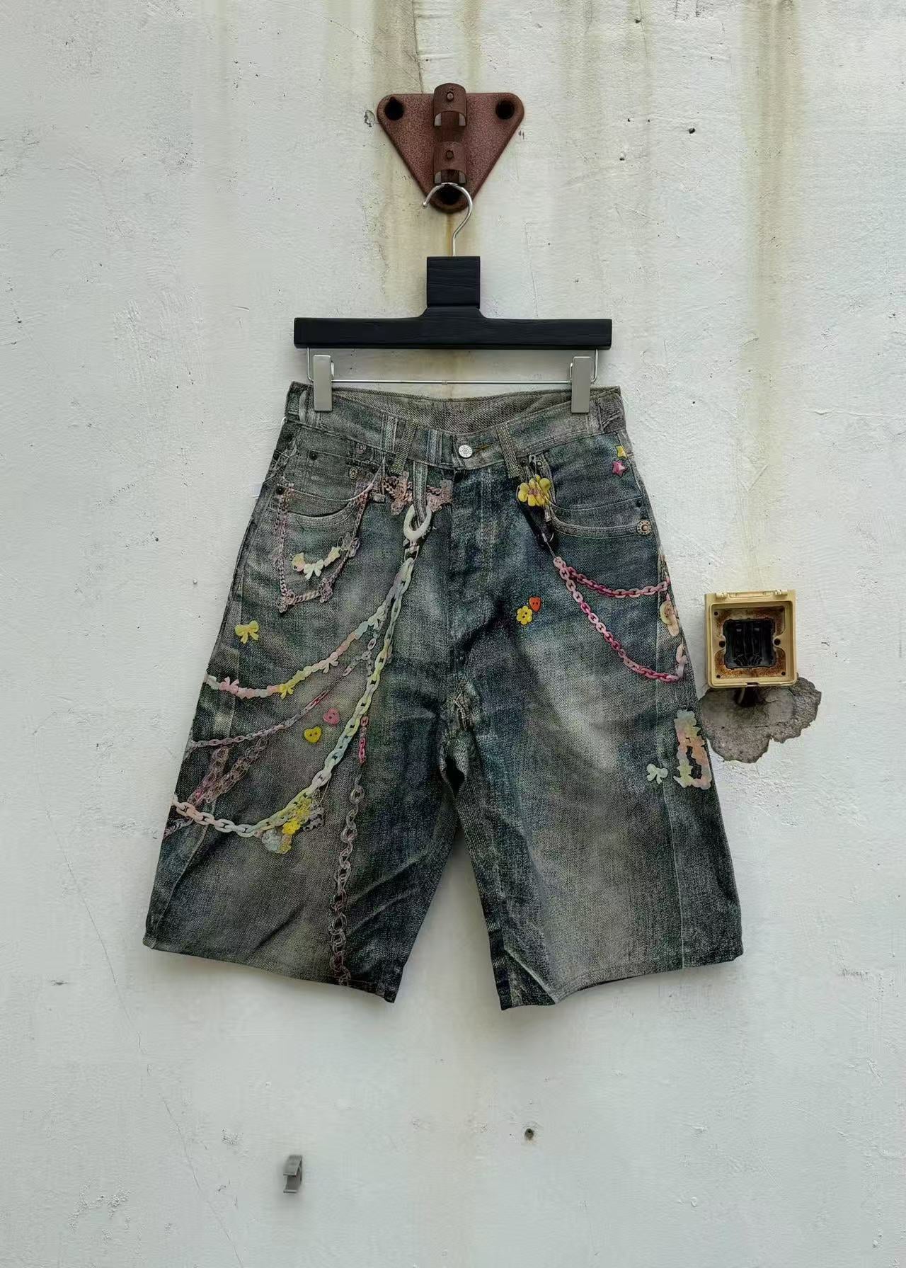 Acne Studios Wide-Leg Trompe L'oeil Denim Shorts