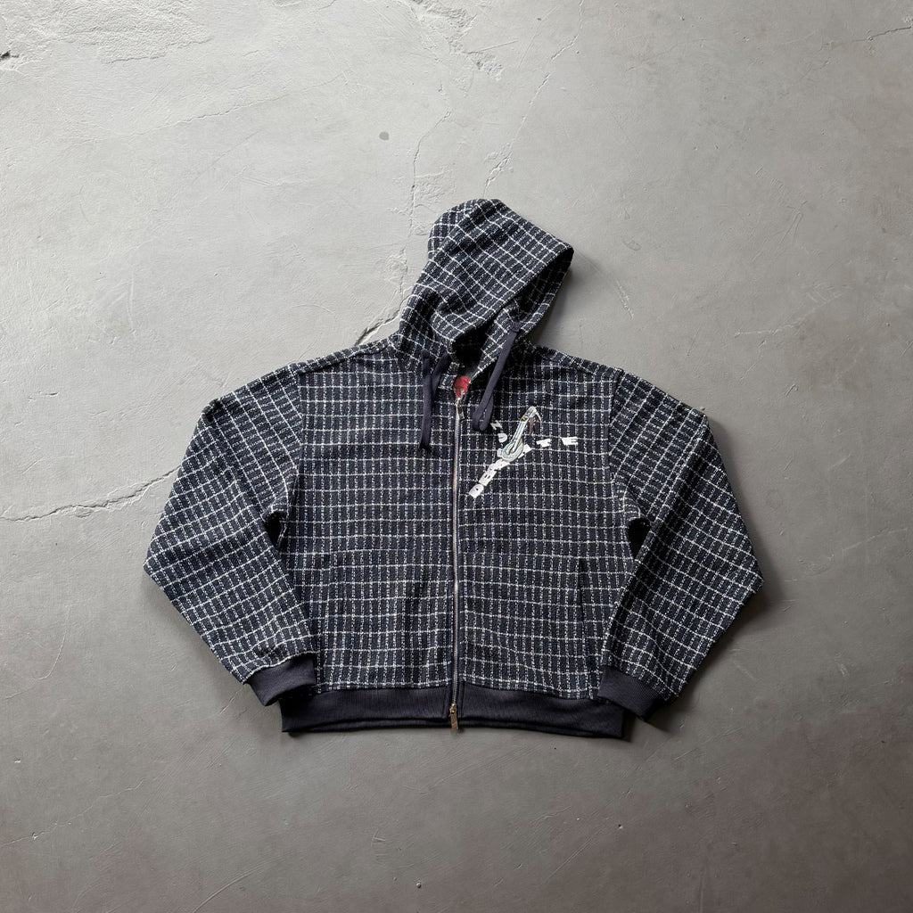 Derschutze "on air" tweed zip-up hoodie