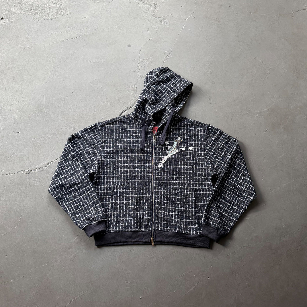 Derschutze "on air" tweed zip-up hoodie