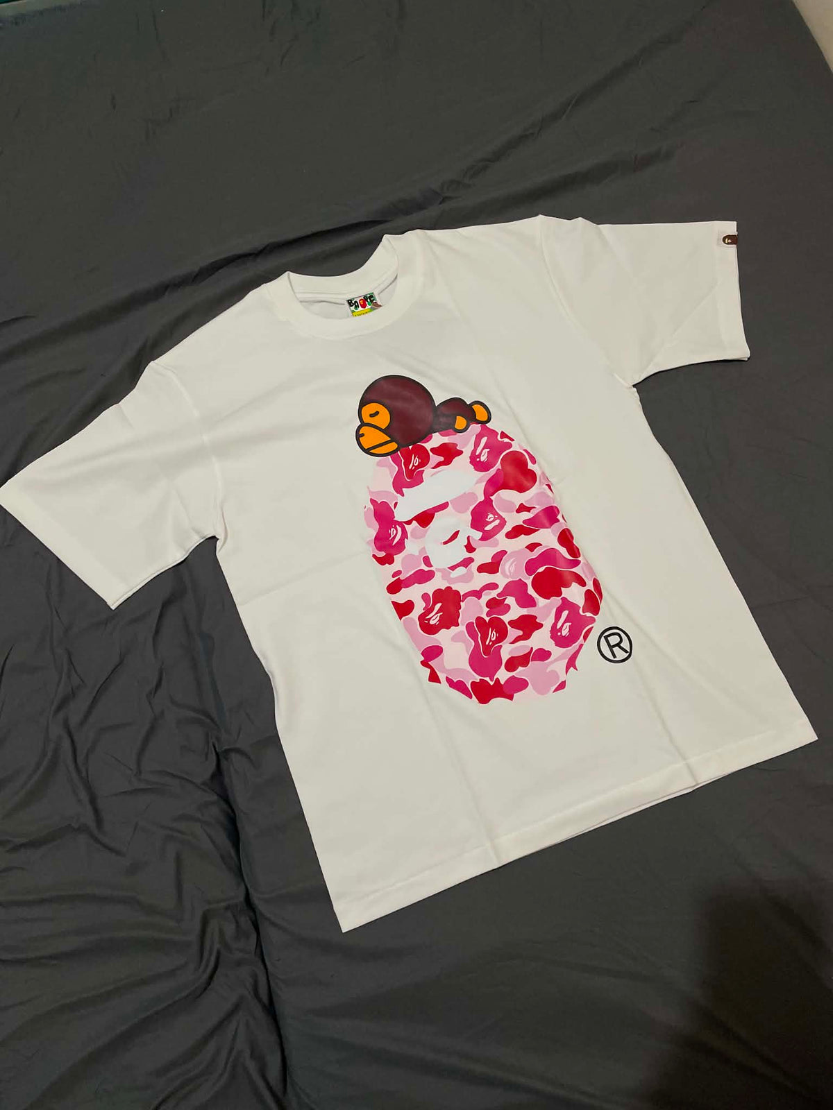 BAPE ABC Camo Milo On Big Ape Tee Pink (ON-HAND)