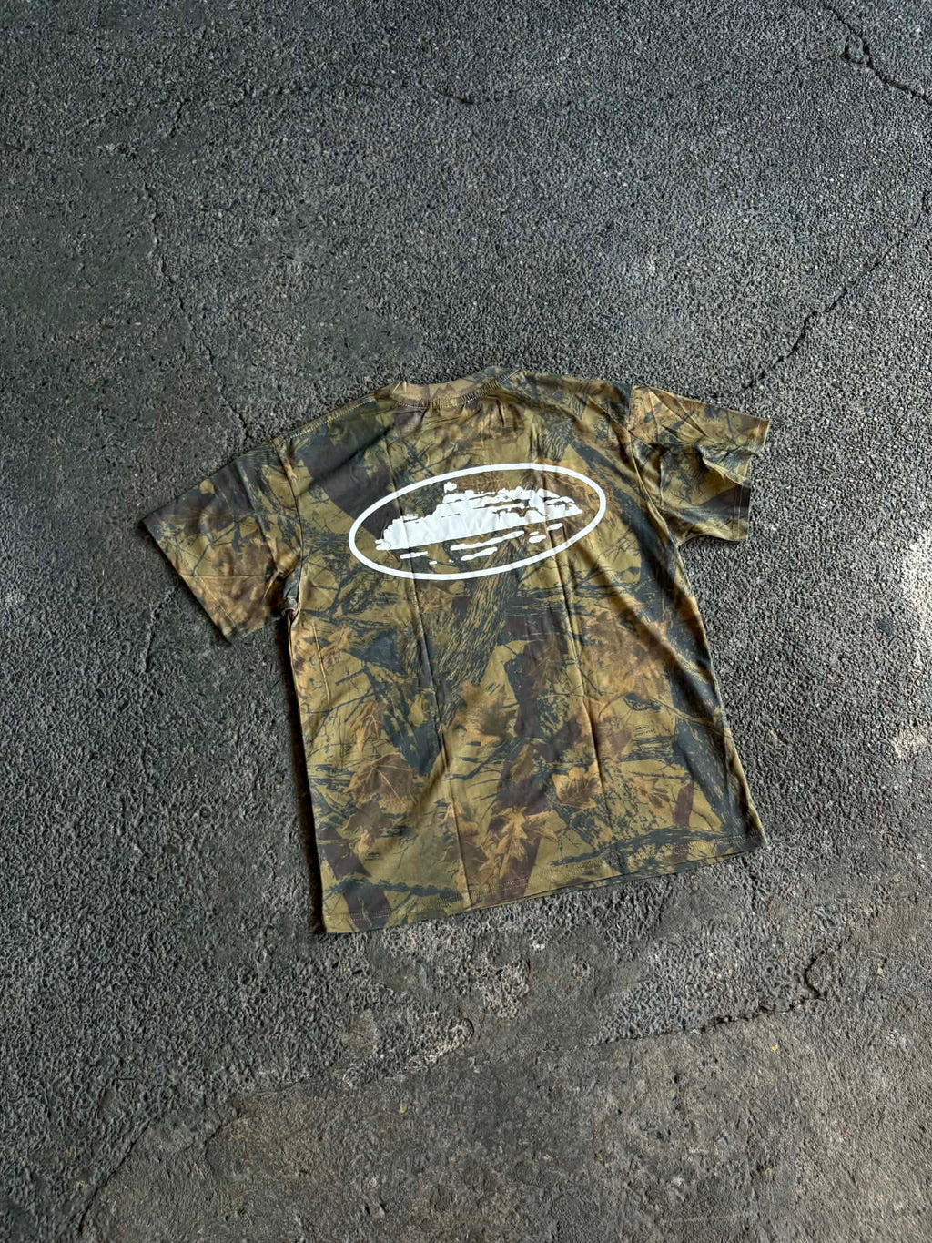 Corteiz Island Puff Print Tee Forest Camo Green (ON-HAND)