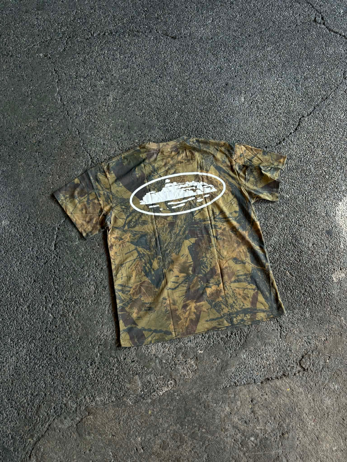 Corteiz Island Puff Print Tee Forest Camo Green (ON-HAND)