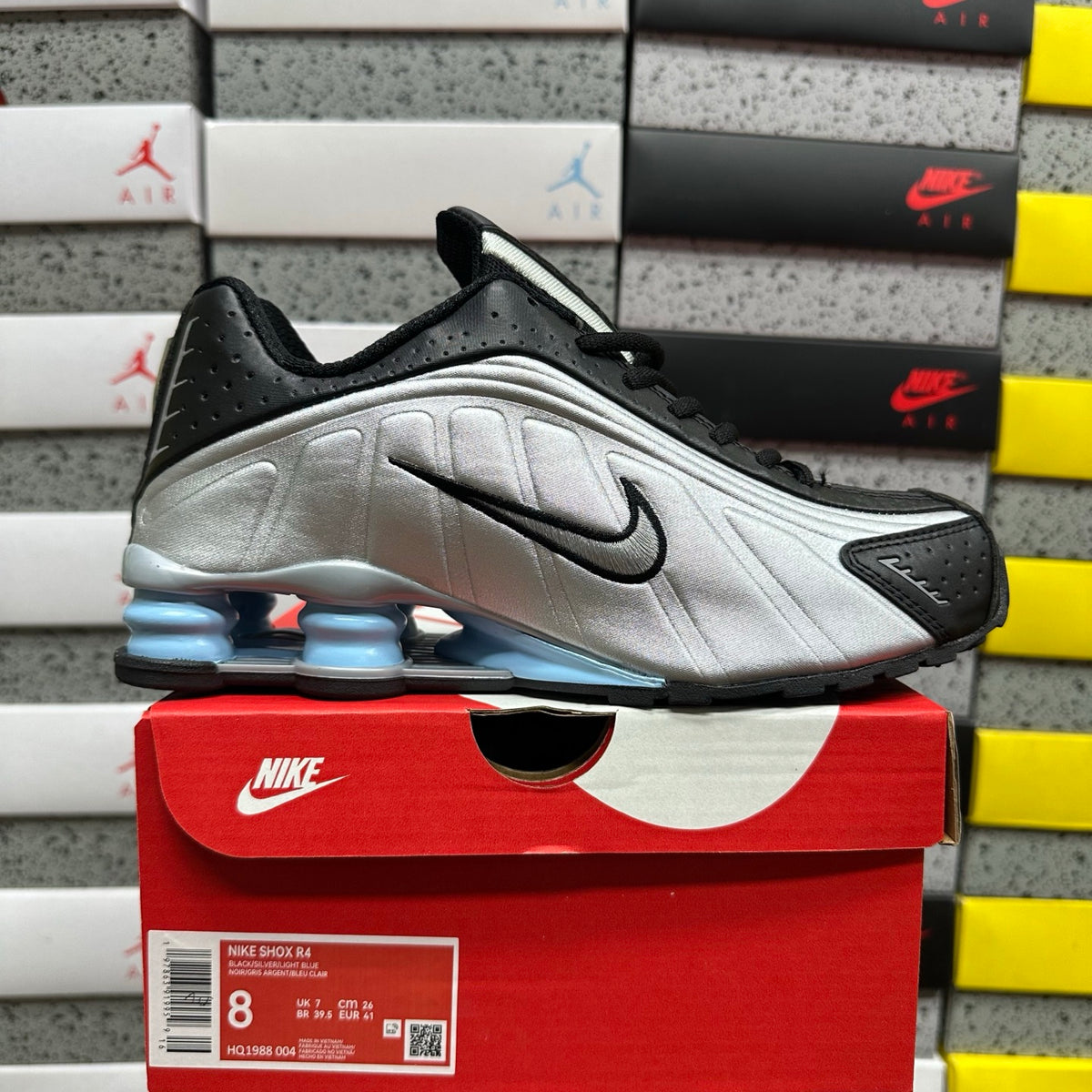 Nike Shox R4 Metallic Silver/Psychic Blue