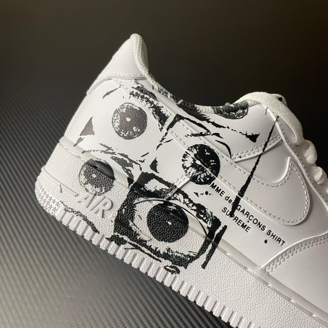 Supreme x Comme des Garçons SHIRT x Nike Air Force 1 Low "Eyes"