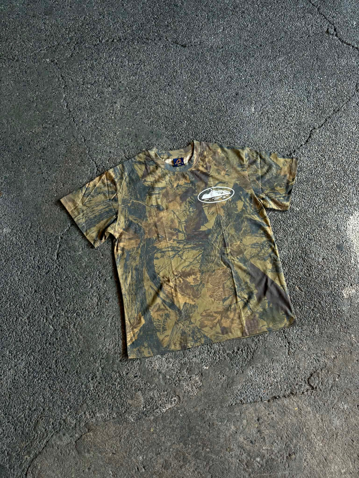 Corteiz Island Puff Print Tee Forest Camo Green (ON-HAND)