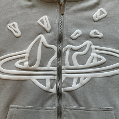 Broken Planet Zip-up Stone Gray Set