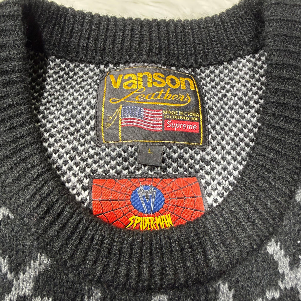 Supreme x Vanson Leathers x Marvel Spider-Man Sweater