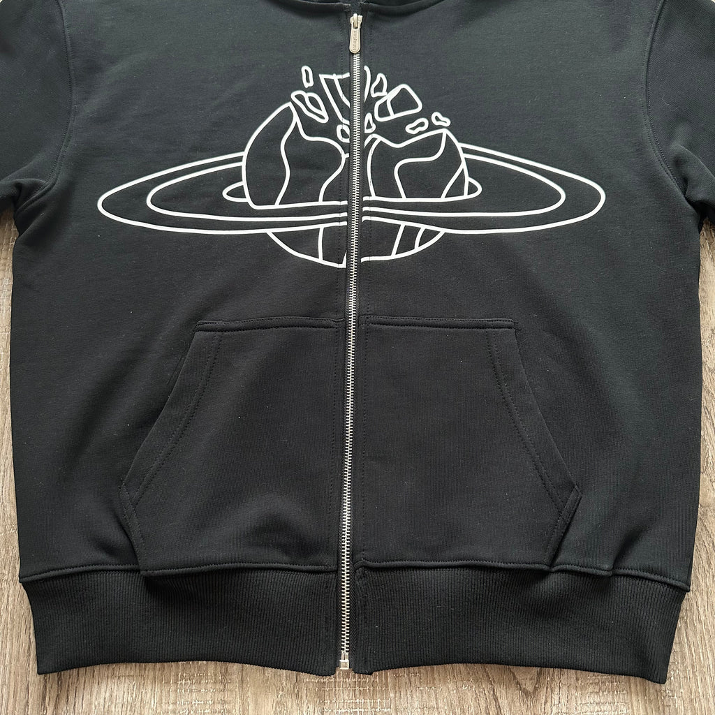 Broken Planet Zip-up Black Hoodie