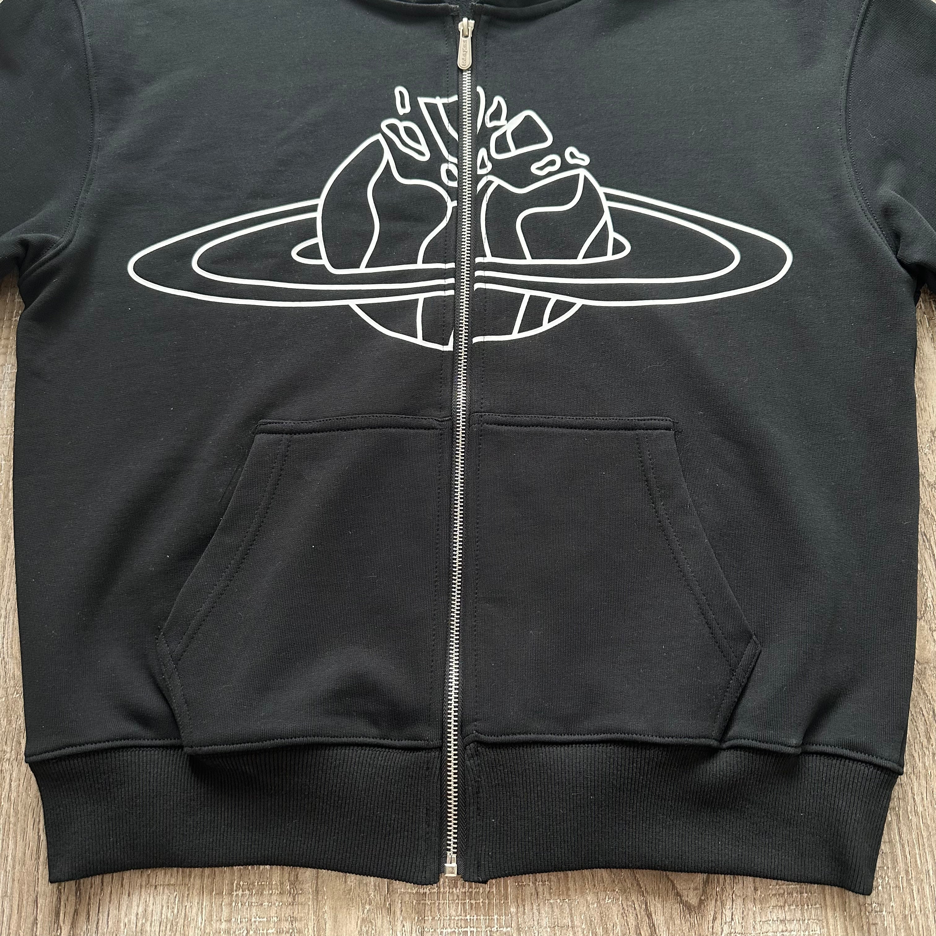 Broken Planet Zip-up Black Hoodie