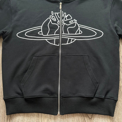 Broken Planet Zip-up Black Hoodie