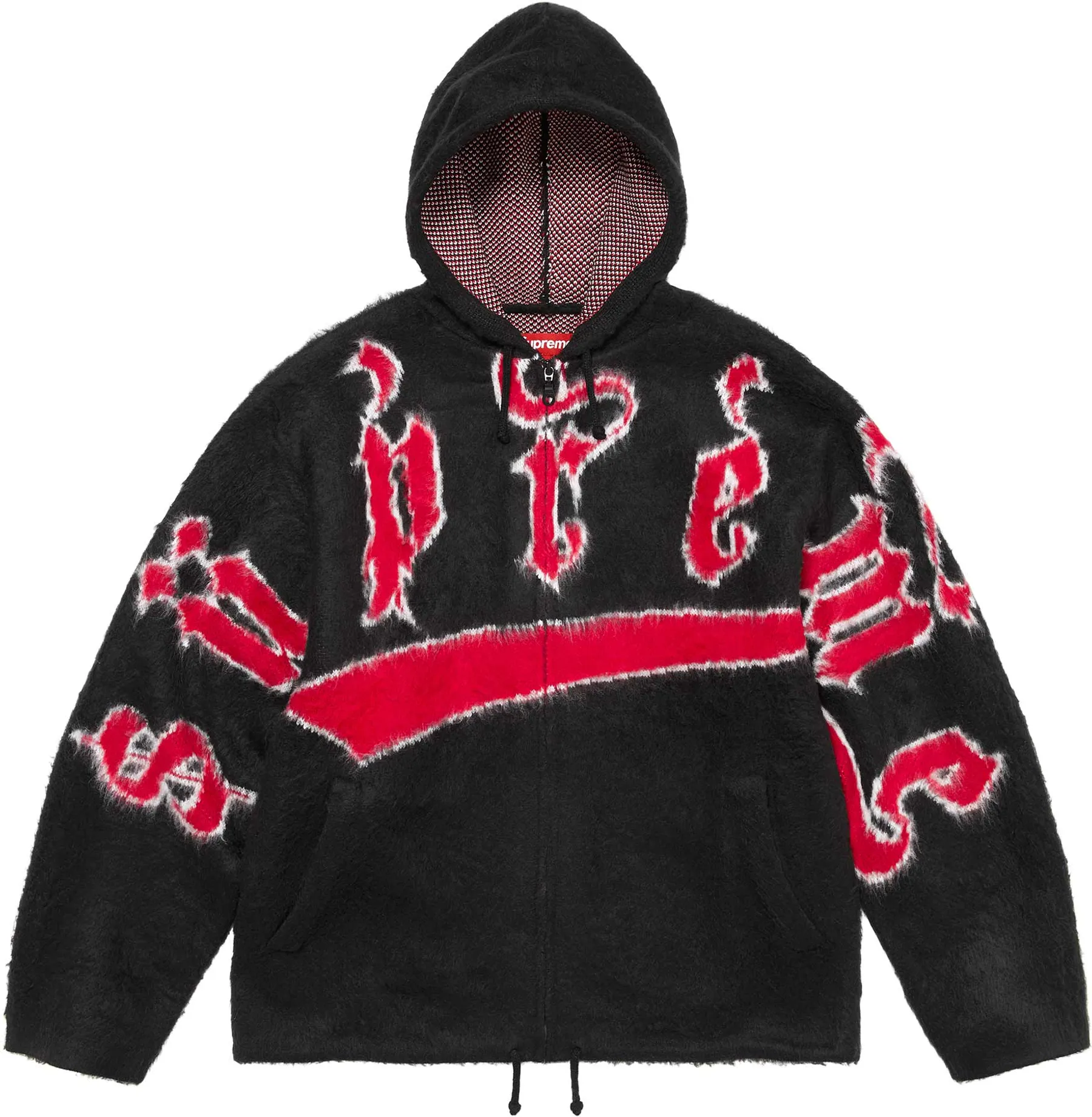 Supreme Accent Brushed Zip Up Hooded