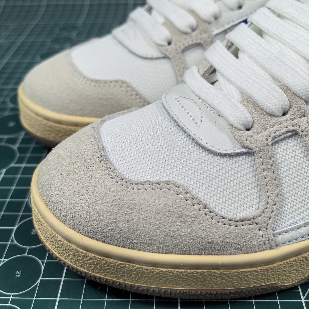 Lanvin White & Blue Clay Sneakers