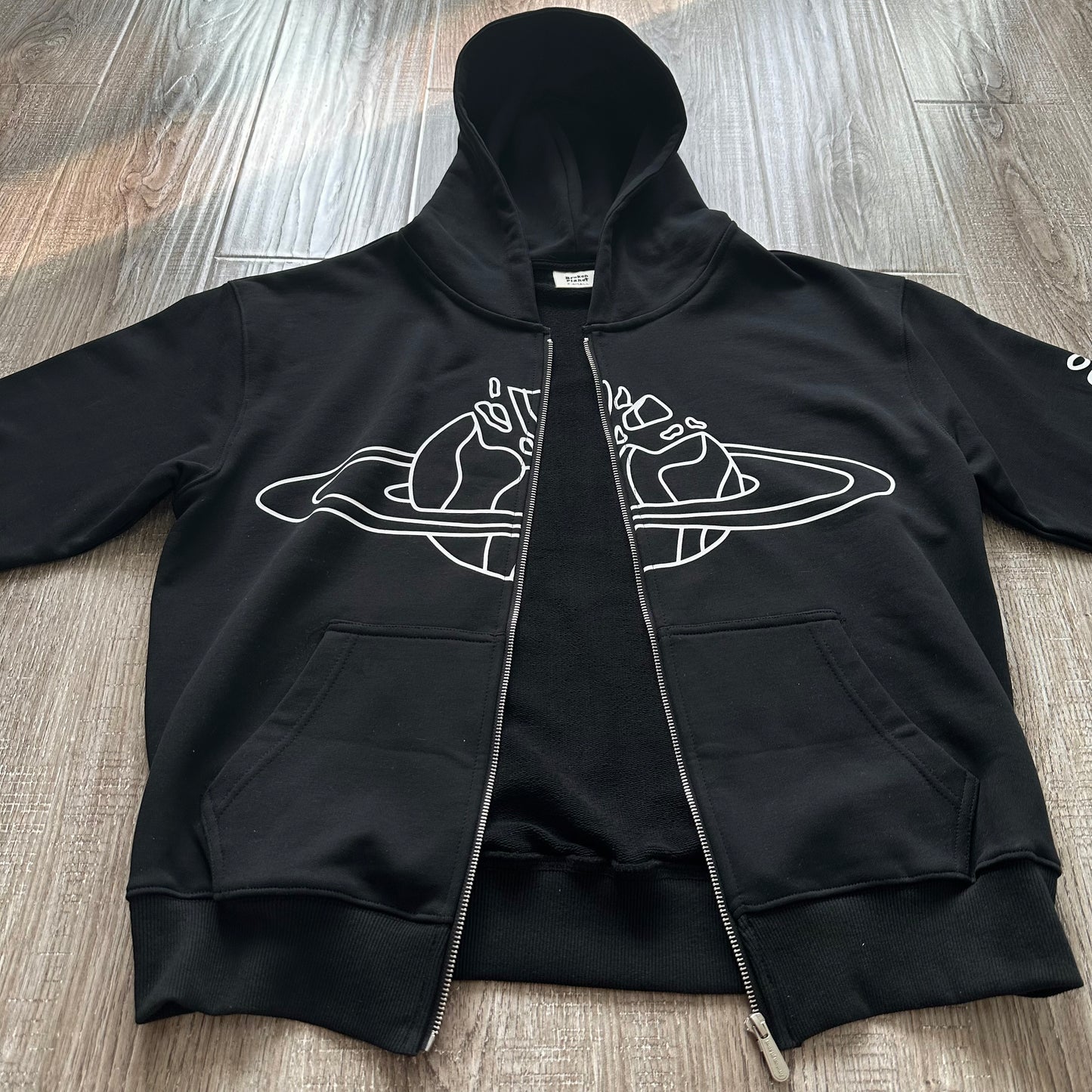 Broken Planet Zip-up Black Hoodie