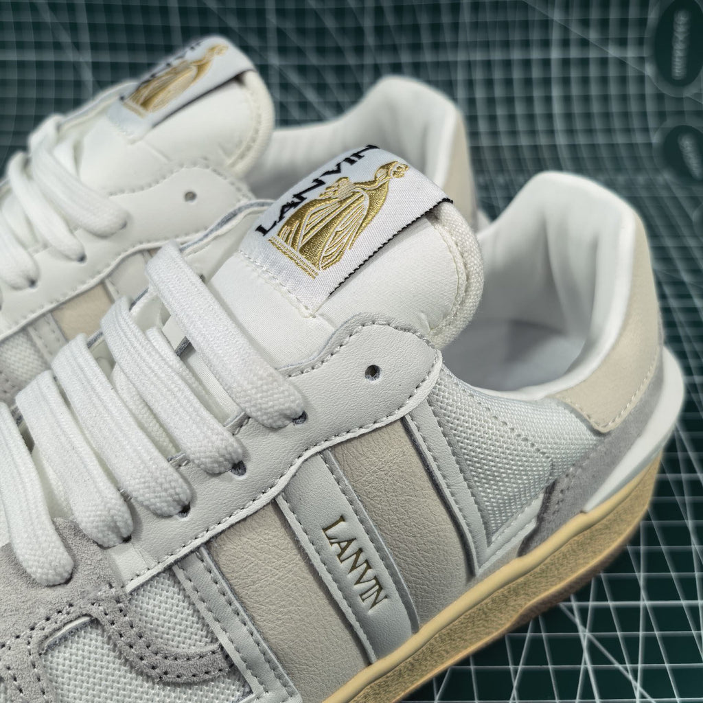 Lanvin White/Beige Clay Sneakers