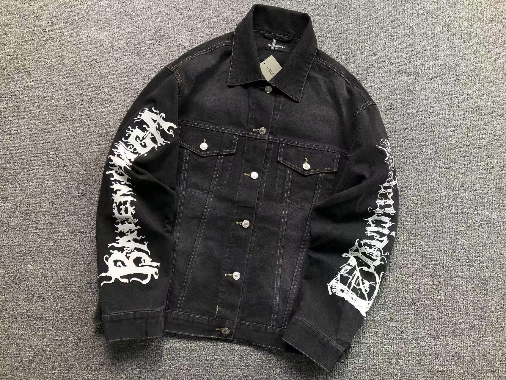 Balenciaga Graffiti Logo Denim Jacket